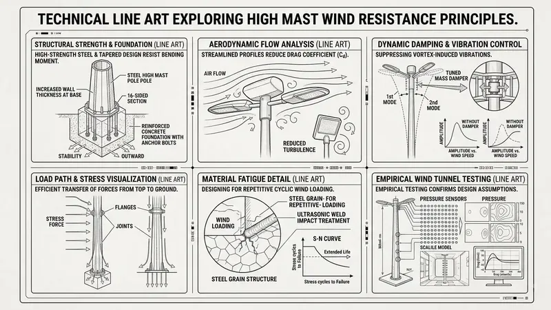 Research for Wind Resistance and Structural Calculations for Stadium High-Mast Lighting Systems