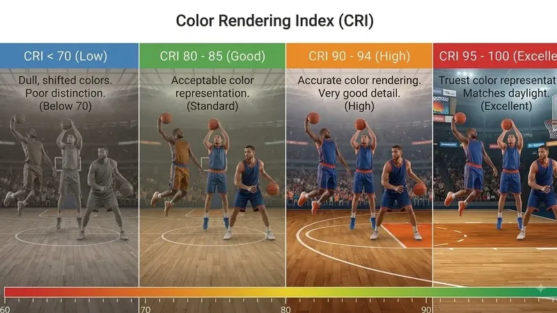 Color Rendering Index and TLCI Standards in Sports Lighting Design