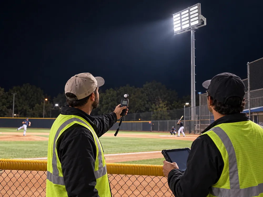 Baseball Lighting Glare Field Inspection