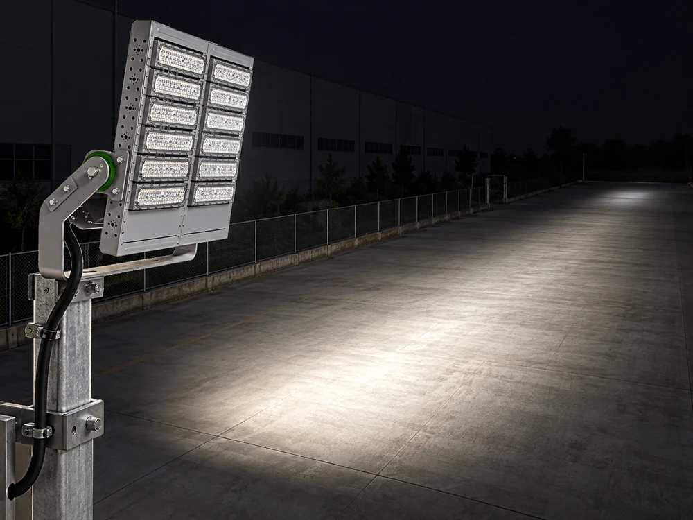 Tilted Floodlight Ground Coverage