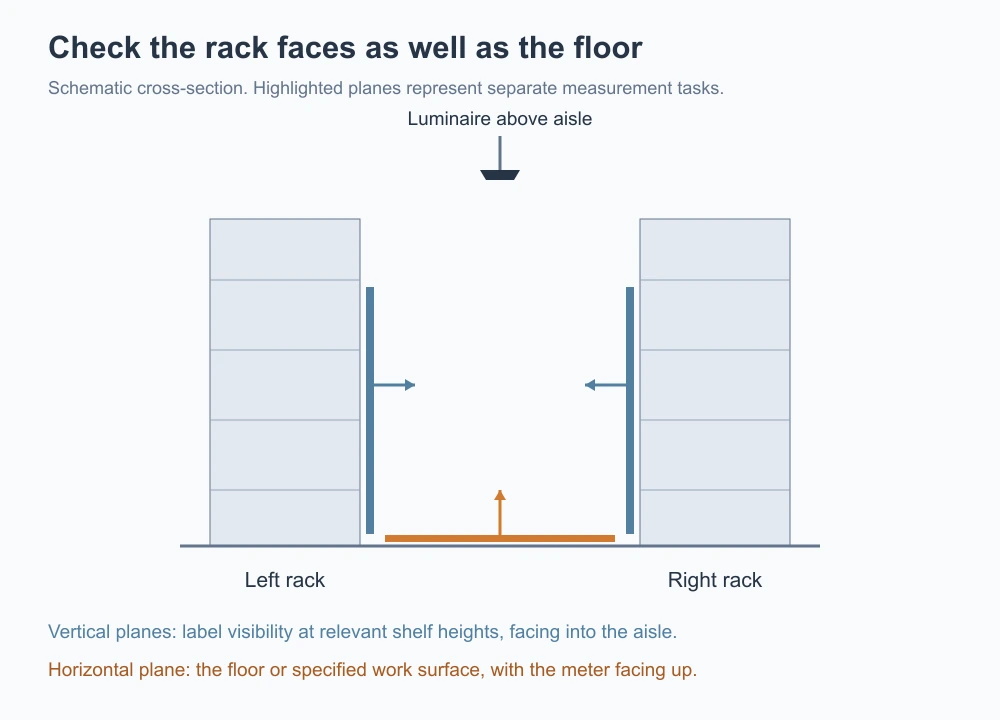 Horizontal Floor and Vertical Rack-Face Lighting Checks