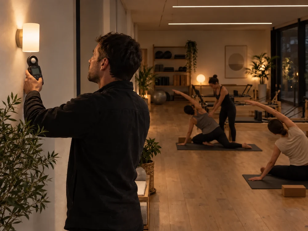 Yoga and Pilates lighting test